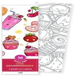 KAWAI GOURMANDISES. 50 MARQUE-PAGES A PEINDRE OU A COLORIER, Merci les livres