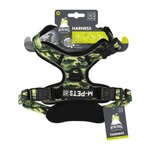 M PETS Harnais - M PETS - HIKING - Camouflage M - Tissu rembourré - Attache sécurité - Poignée - Laisse dos/avant