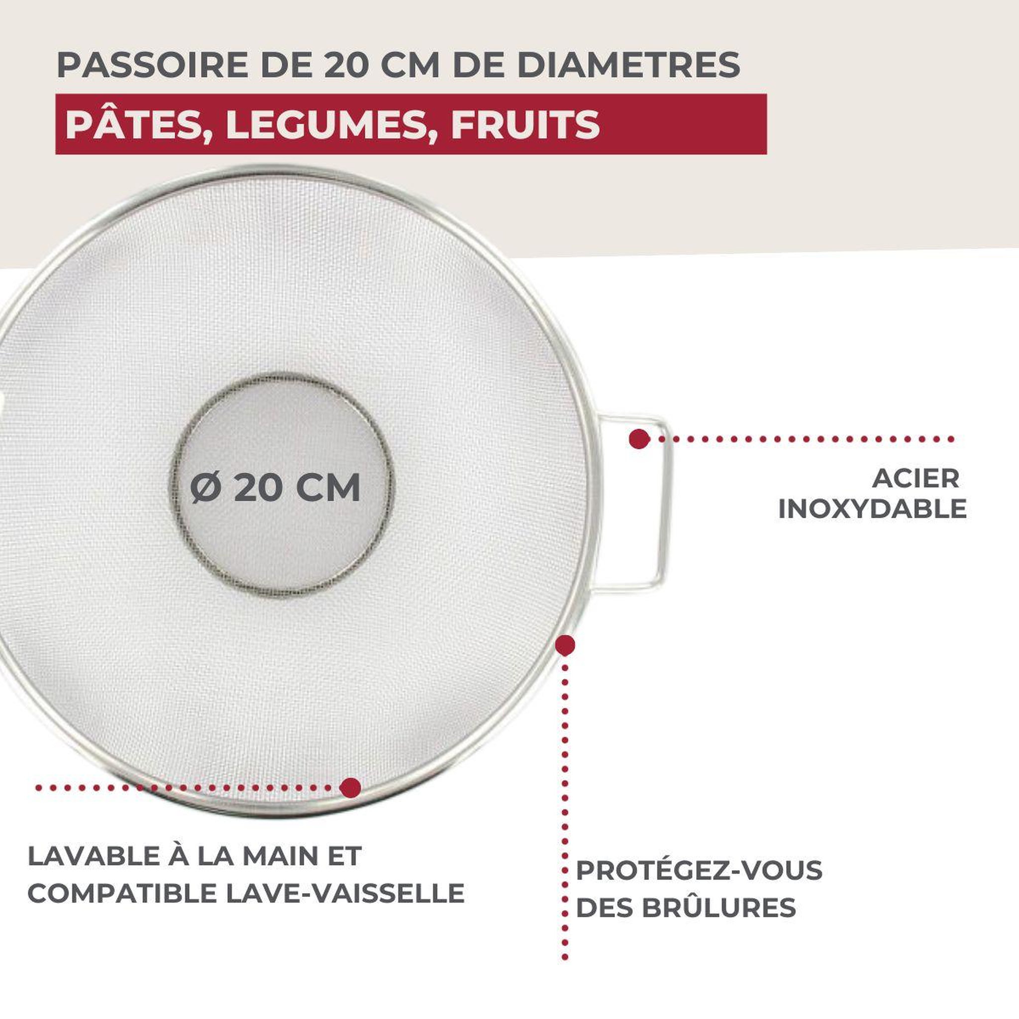 Voir la diapositive 3 : Fackelmann Set de 2 ustensiles de cuisine passoire fackelmann basic