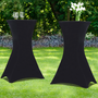 Voir la diapositive 2 : ID MARKET Lot de 2 housses noires pour table haute pliante 105 CM