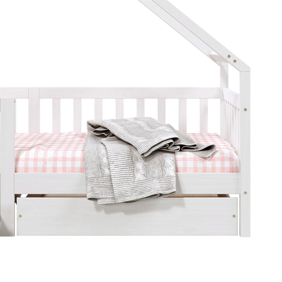 IDIMEX Lit cabane  asymétrique ALVA avec tiroirs, 90 x 200 cm en pin massif