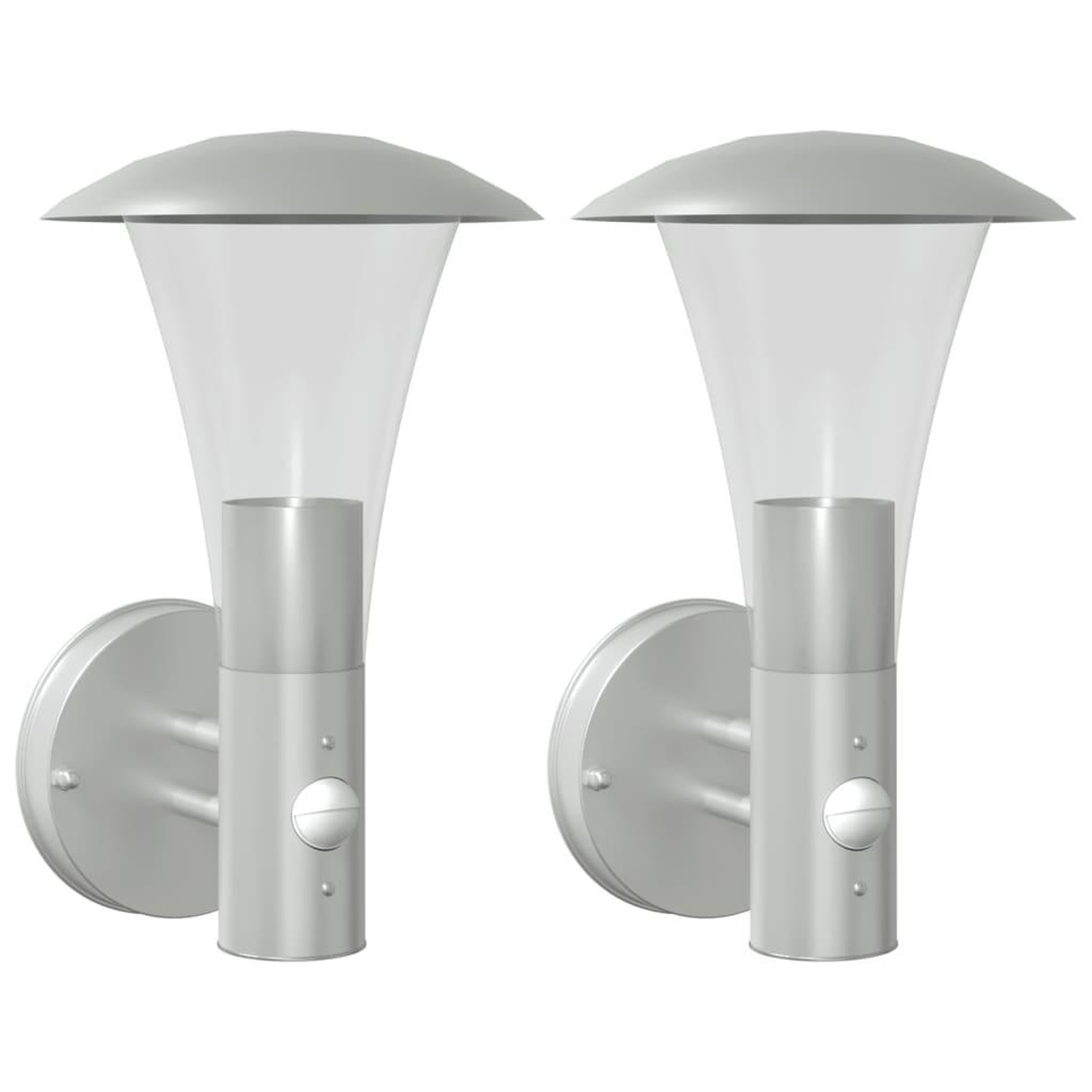 Voir la diapositive 2 : VIDAXL Appliques murales d'exterieur et capteurs 2pcs acier inoxydable