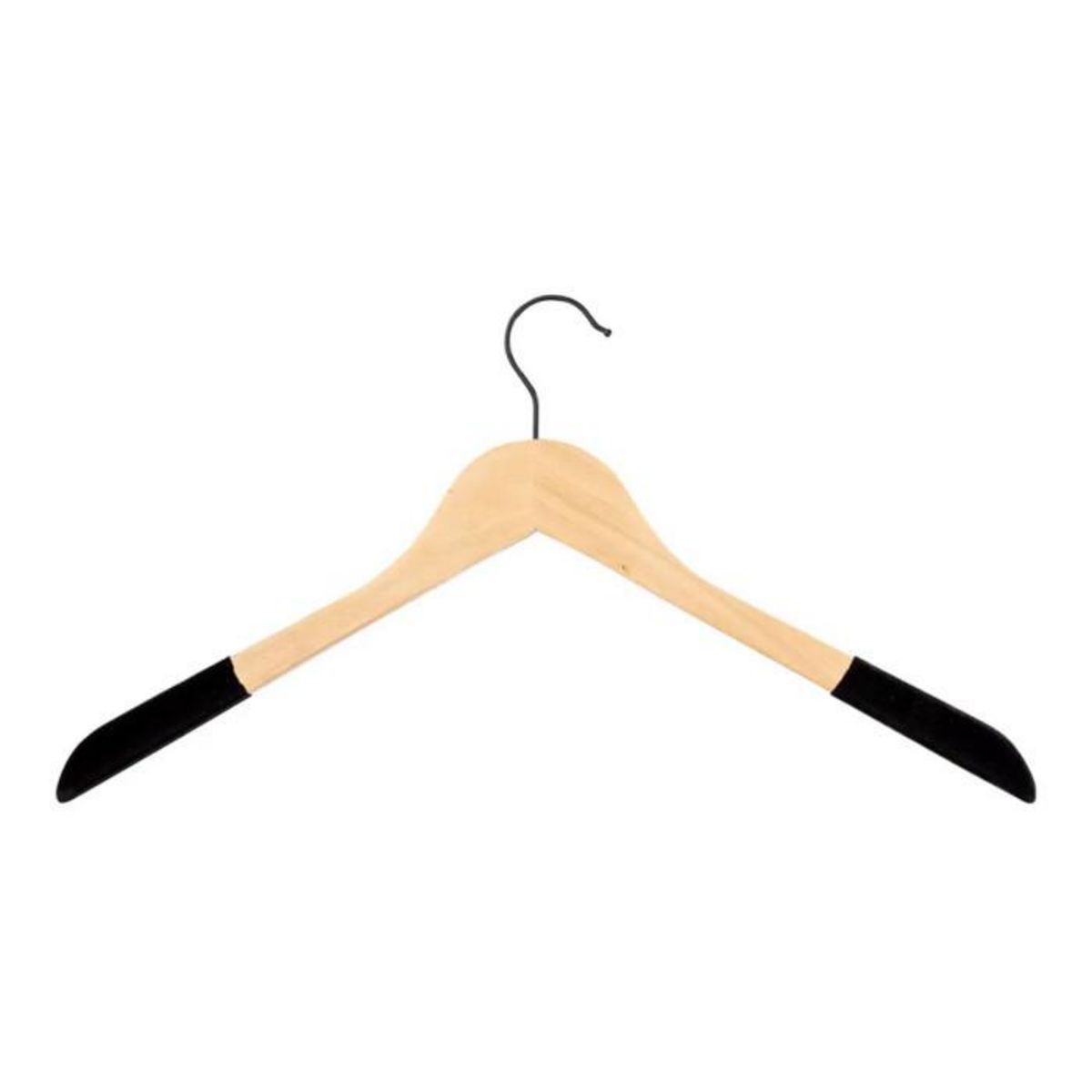 Paris Prix Lot de 2 Cintres en Bois  Velours  44cm Naturel