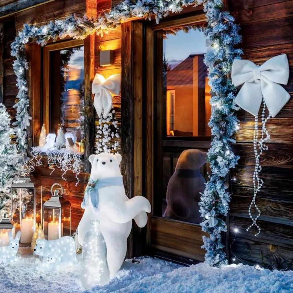 FEERIC LIGHT & CHRISTMAS Guirlande de Noël Mini Boules  Polaire  252cm Blanc