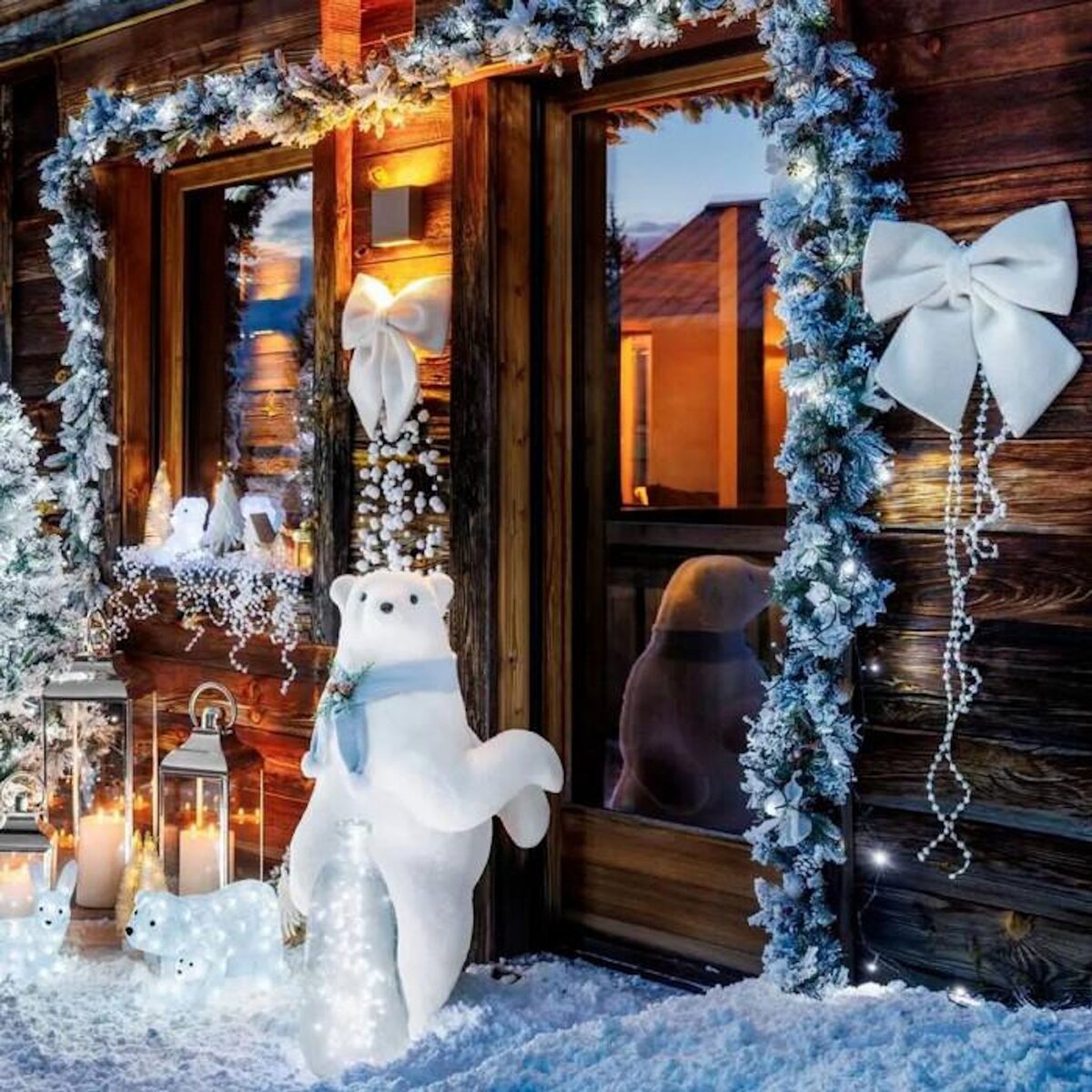 FEERIC LIGHT & CHRISTMAS Guirlande de Noël Mini Boules  Polaire  252cm Blanc