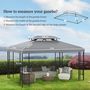 Voir la diapositive 3 : OUTSUNNY Toile de rechange pour pavillon tonnelle tente 3 x 4 m polyester haute densité 180 g/m² gris clair