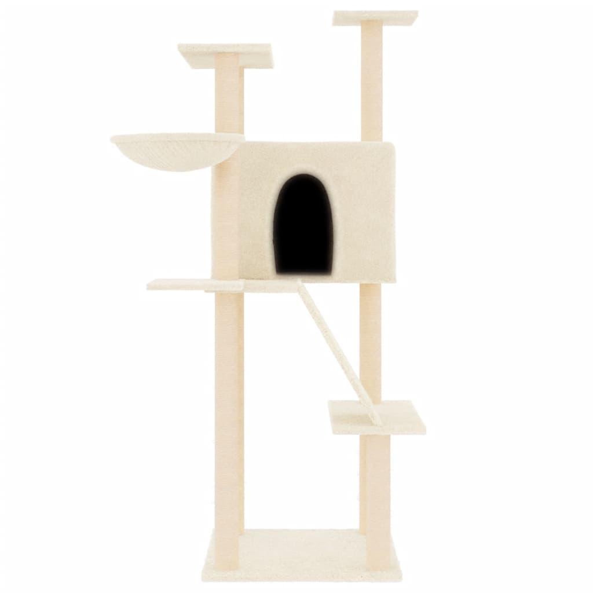 Voir la diapositive 3 : VIDAXL Arbre a chat avec griffoirs en sisal creme 143 cm