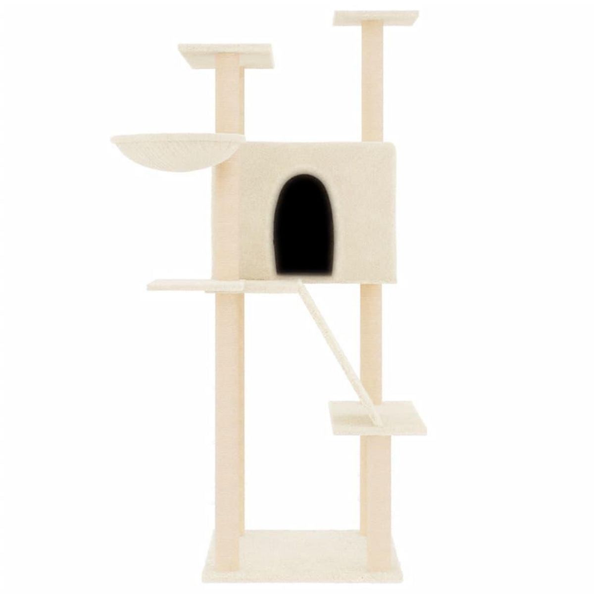 VIDAXL Arbre a chat avec griffoirs en sisal creme 143 cm