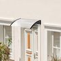 Voir la diapositive 2 : OUTSUNNY Auvent marquise de porte design voûté arrondi dim. 150L x 90l x 25H cm polycarbonate PP noir