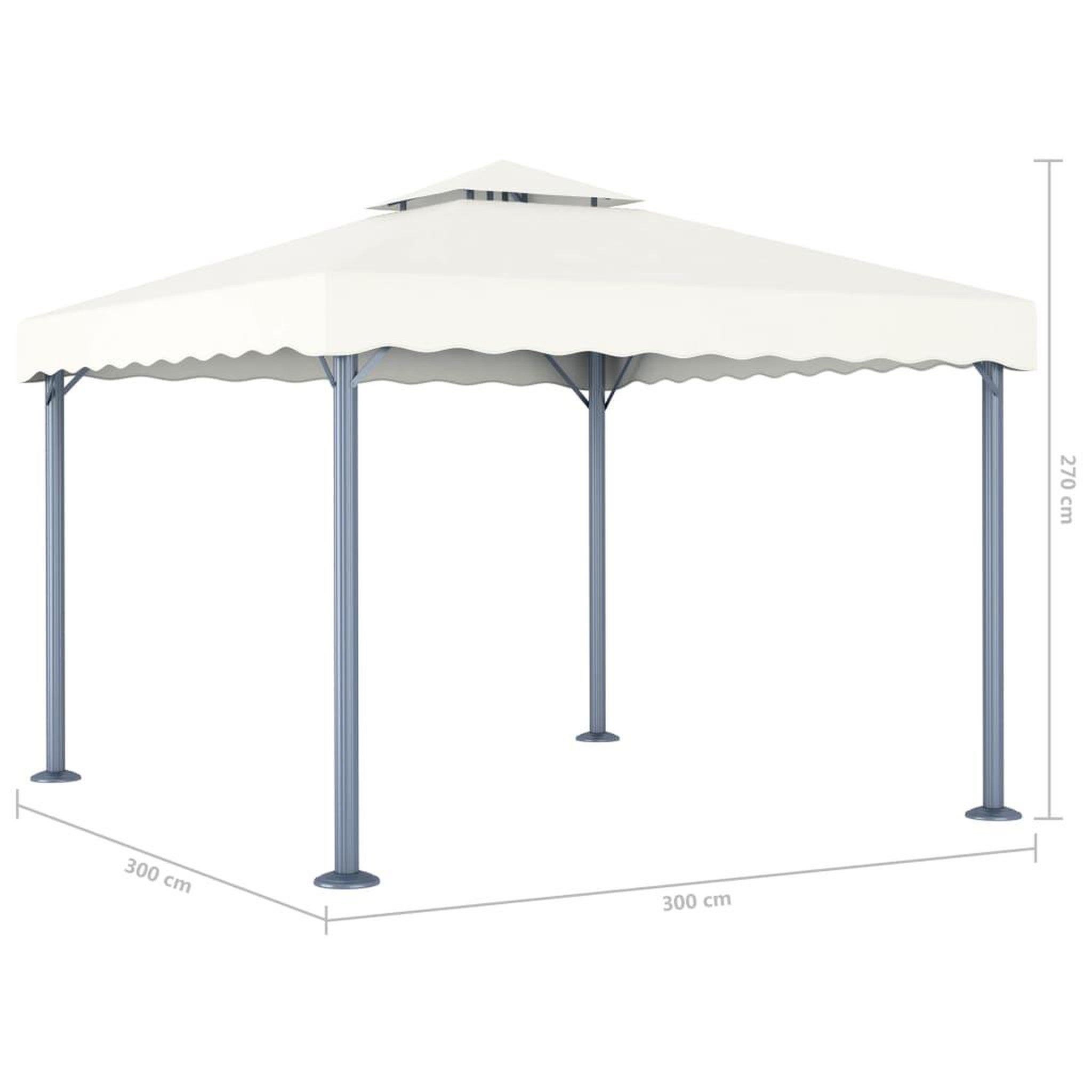 Voir la diapositive 5 : VIDAXL Tonnelle 300x300 cm Creme Aluminium
