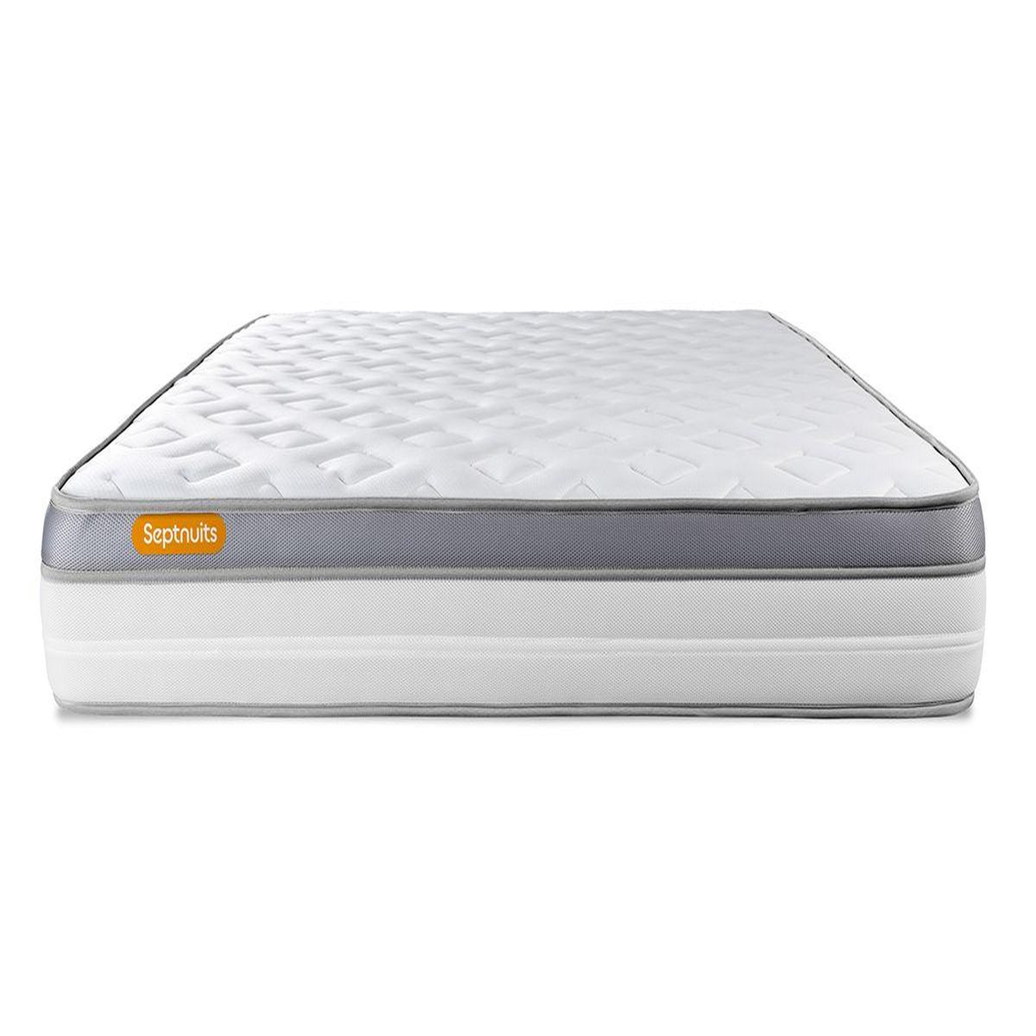 Voir la diapositive 3 : SEPTNUITS Matelas + double sommier gris Memo Zen Mousse à mémoire de forme 5 zones de confort MAXI épaisseur