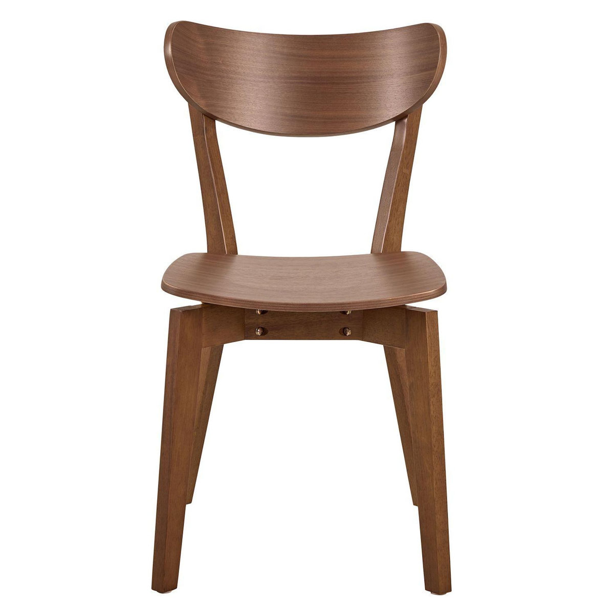 TOILINUX Lot de 2 chaises rétro en bois effet noyer SUZANNE - Marron