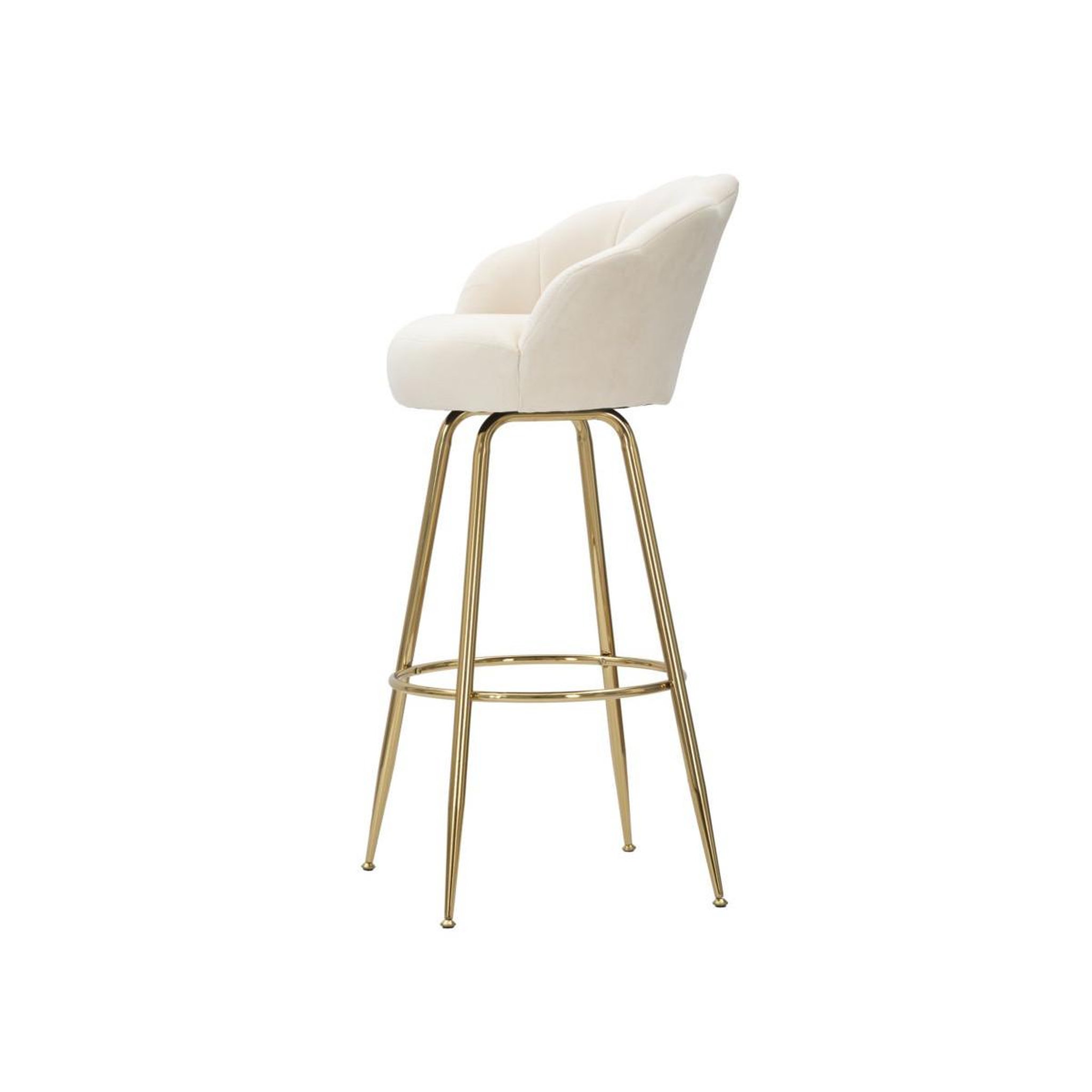 Voir la diapositive 3 : Paris Prix Tabouret de Bar Coquillage  Vienna  110cm Crème & Or