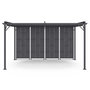 Voir la diapositive 3 : ID MARKET Pergola persienne 3x4 M gris anthracite avec toit rétractable et 4 pans modulables
