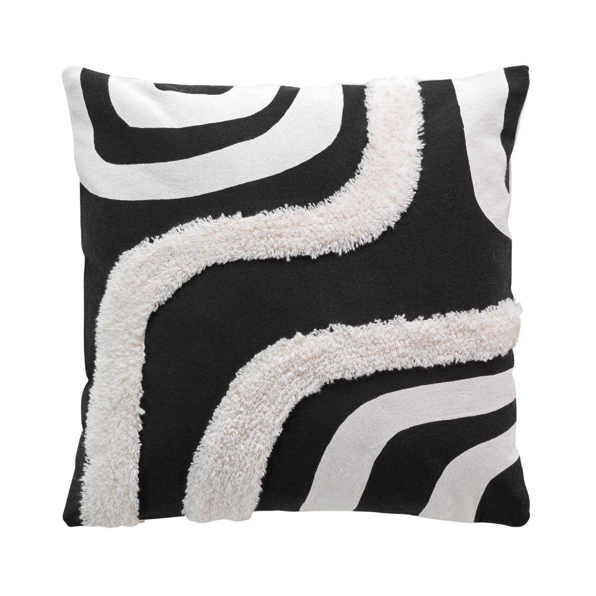 Douceur d'Intérieur Housse de coussin déco  mirade  40x40cm noir