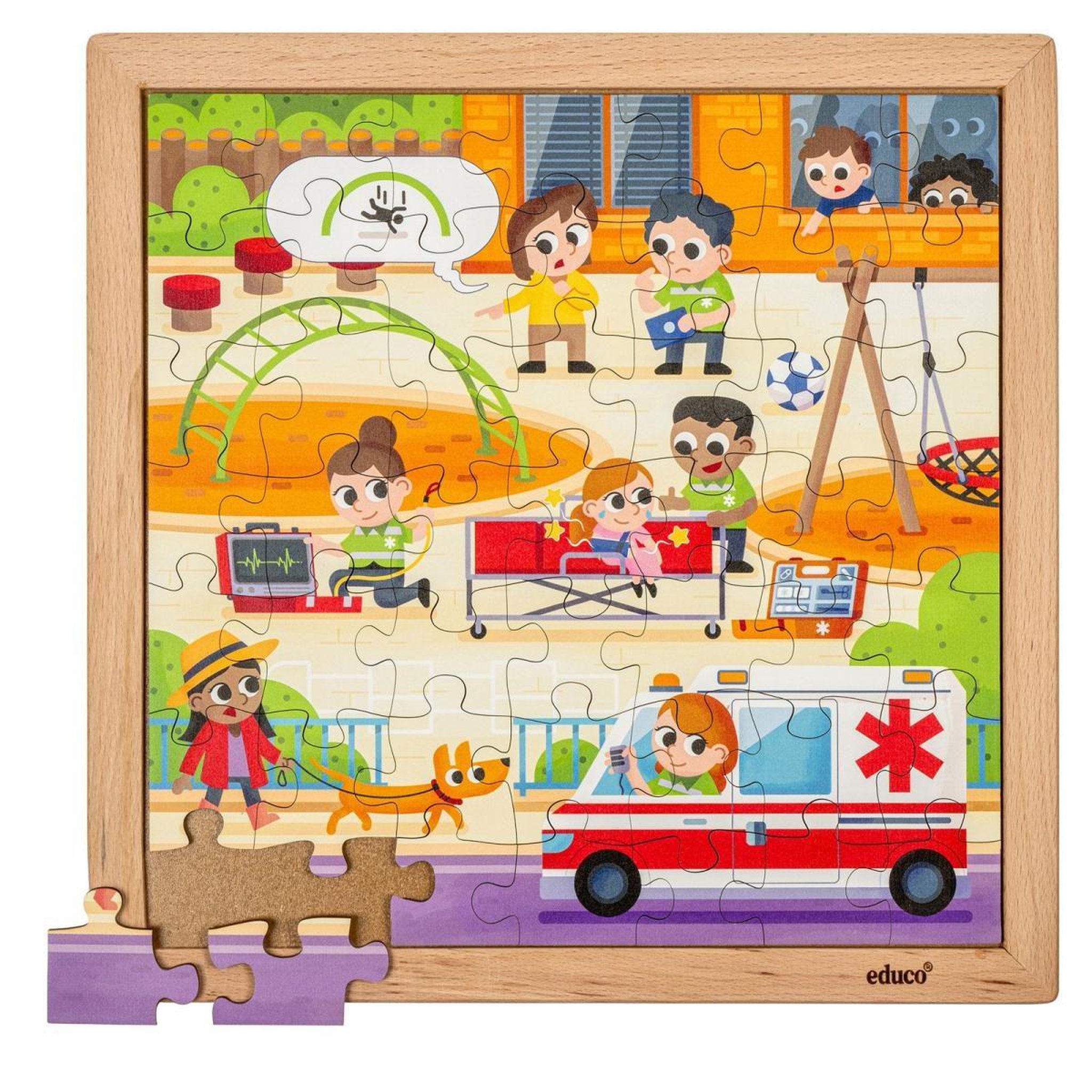 Voir la diapositive 4 : EDUCO Services d'urgence - ambulance — 49 pièces de puzzle