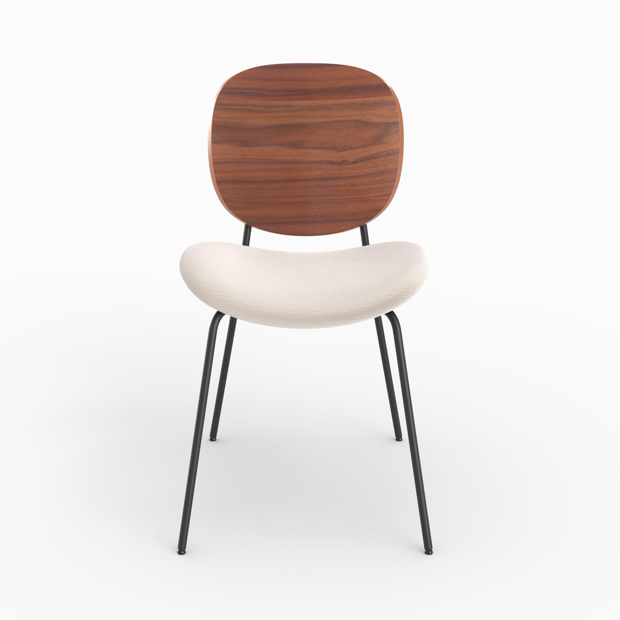 Voir la diapositive 5 : MAISON PAVANE Lot de 2 chaises en tissu beige chiné et bois-simone