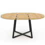 Voir la diapositive 3 : ID MARKET Table à manger extensible ronde SELMA 4-8 personnes bois et noir 120-160 cm