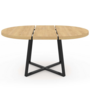 Voir la diapositive 3 : ID MARKET Table à manger extensible ronde SELMA 4-8 personnes bois et noir 120-160 cm