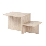 TOILINUX Table basse effet travertin HARMONY - Beige