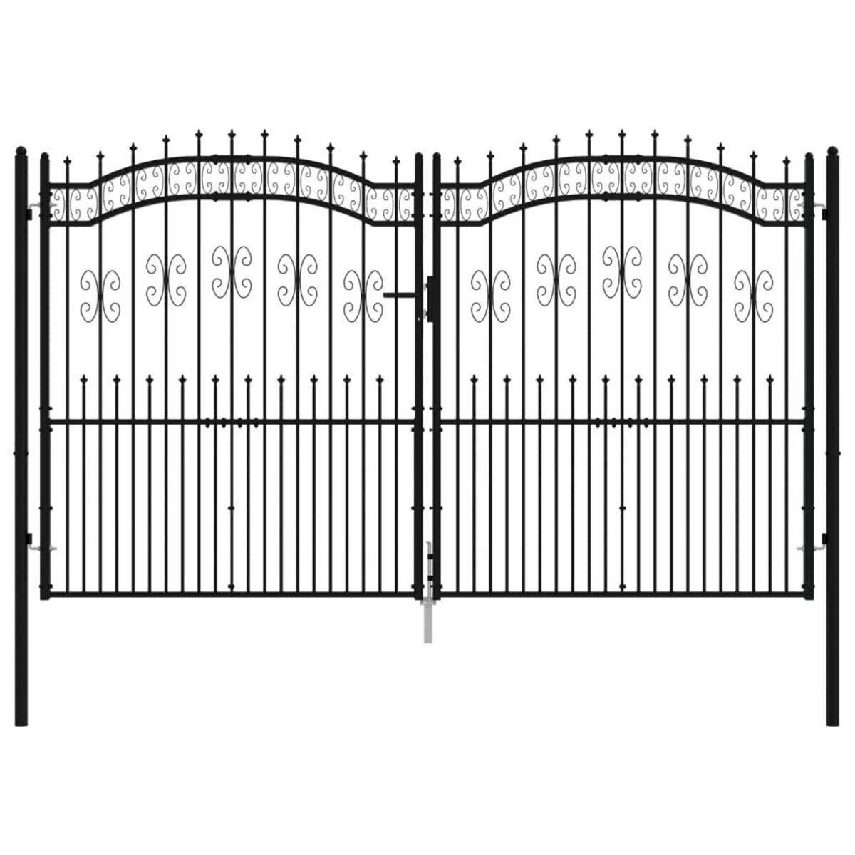 VIDAXL Portail et sommet de lance Noir 305x223 cm Acier enduit poudre