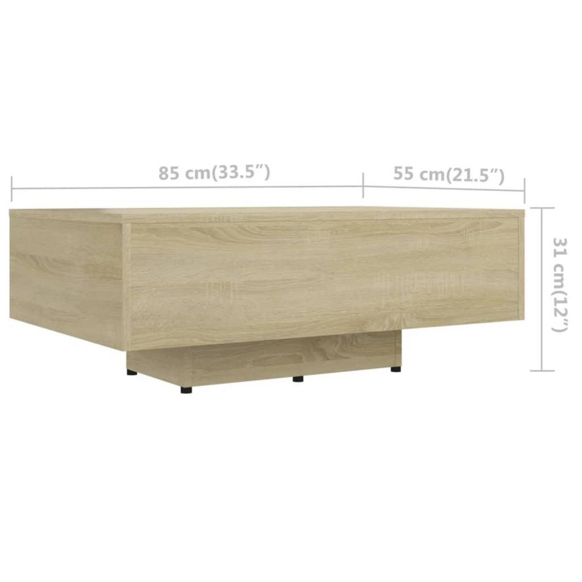 VIDAXL Table basse Chene sonoma 85x55x31 cm Bois d'ingenierie