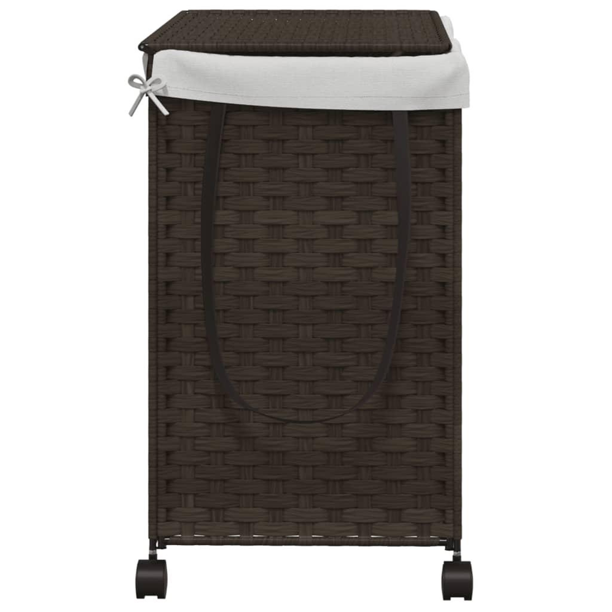 Voir la diapositive 5 : VIDAXL Panier a linge avec roulettes marron fonce 60x35x60,5 cm