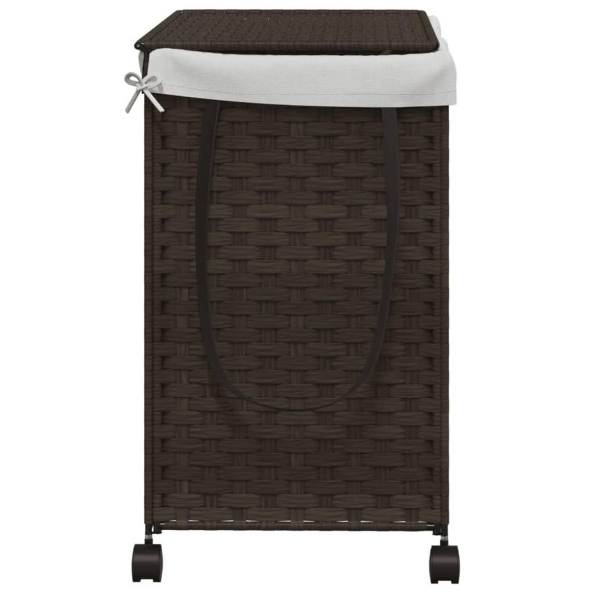 VIDAXL Panier a linge avec roulettes marron fonce 60x35x60,5 cm