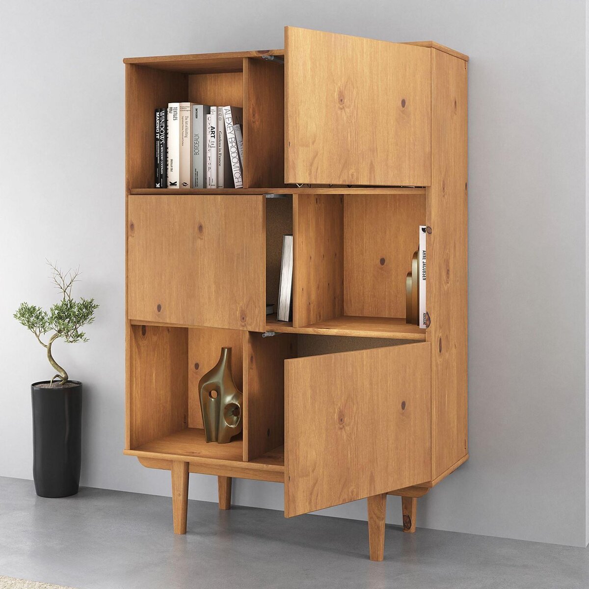 IDIMEX Buffet haut SIMONA H 139 cm en bois massif