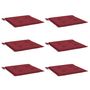 Voir la diapositive 3 : VIDAXL Coussins de chaise de jardin lot de 6 rouge bordeaux 50x50x3 cm
