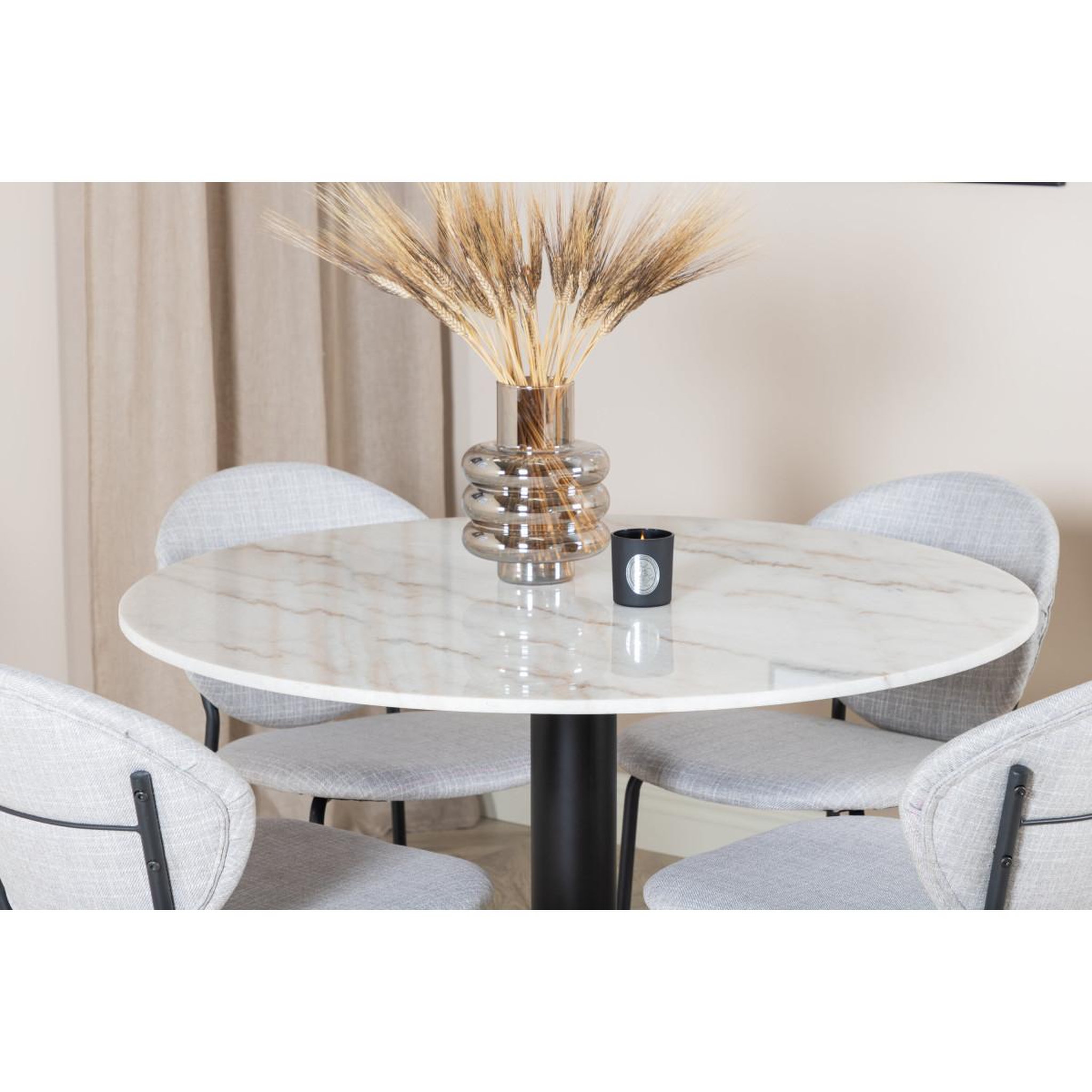Voir la diapositive 6 : Paris Prix Ensemble table à manger & 4 chaises  estelle i & vault  106cm blanc & gris