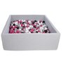  Piscine à balles pour enfant, 20x120 cm, Aire de jeu + 600 balles noir, blanc, rose,gris