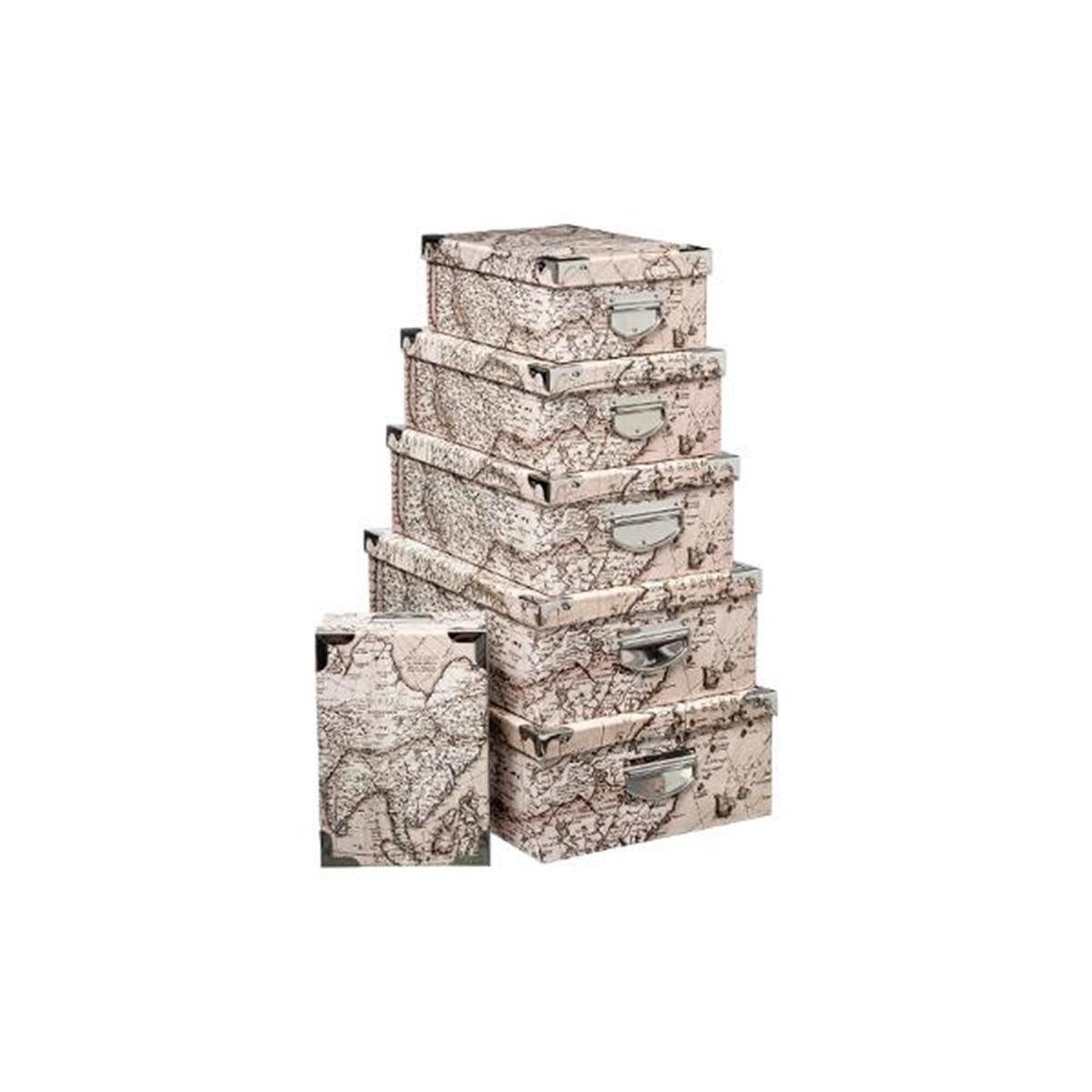 FIVE Lot de 6 boîtes de rangement  indonésie  48cm naturel