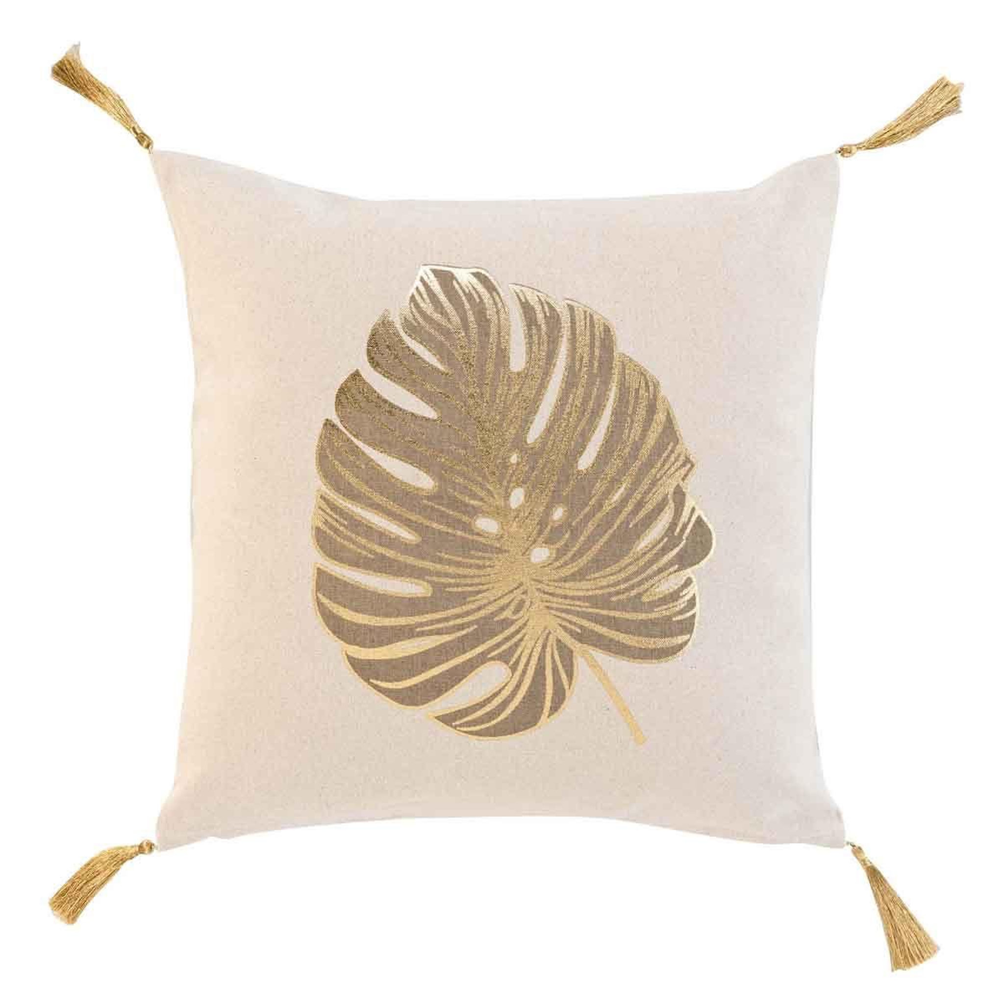 Douceur d'Intérieur Coussin déco imprimé  mogador  40x40cm beige