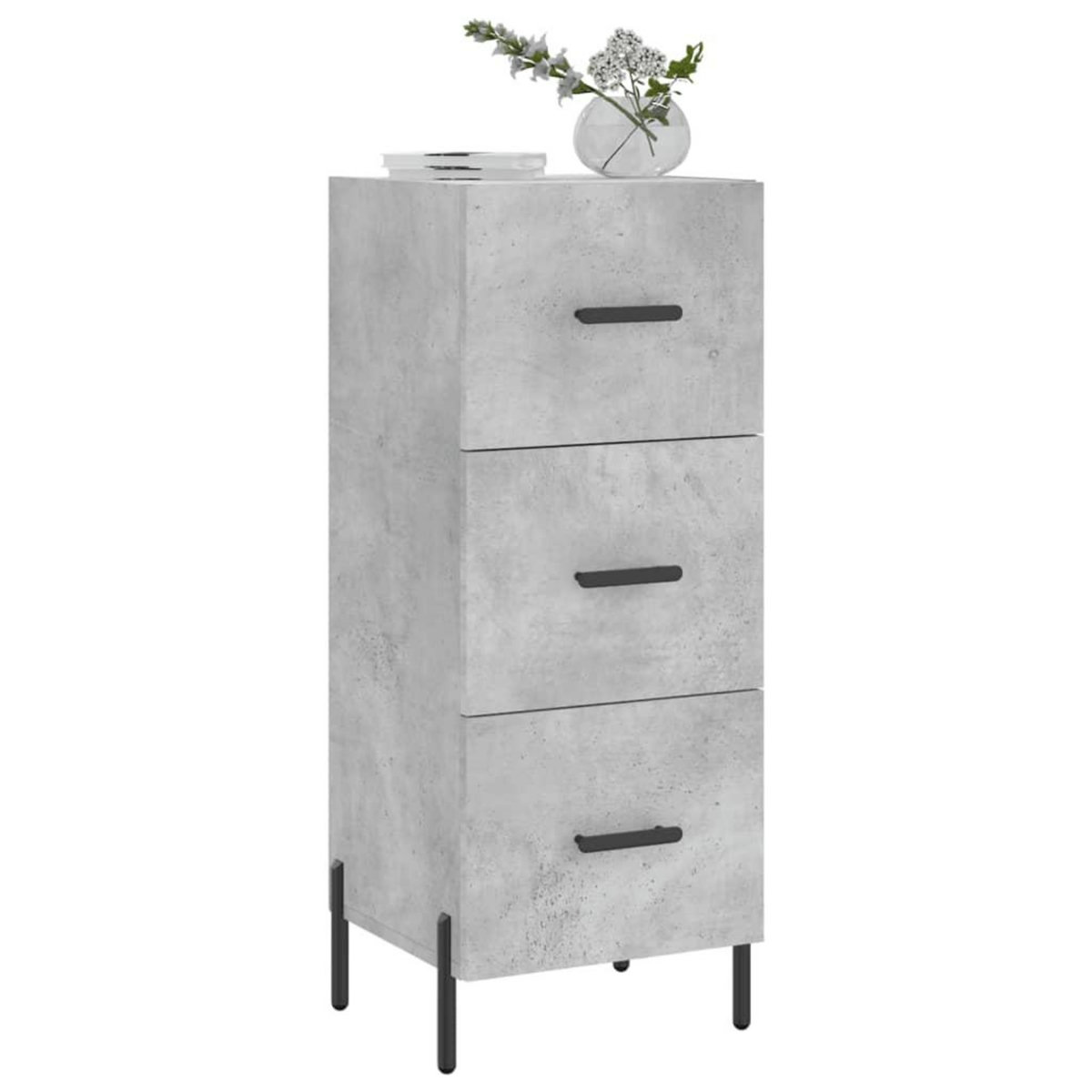VIDAXL Buffet Gris beton 34,5x34x90 cm Bois d'ingenierie