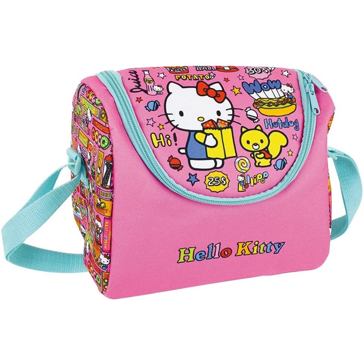 Hello Kitty Sac à lunch isotherme grande boîte à lunch isolée Sac  fourre-tout à bandoulière portable réfrigéré pour adultes hommes femmes  enfants-noir-taille unique