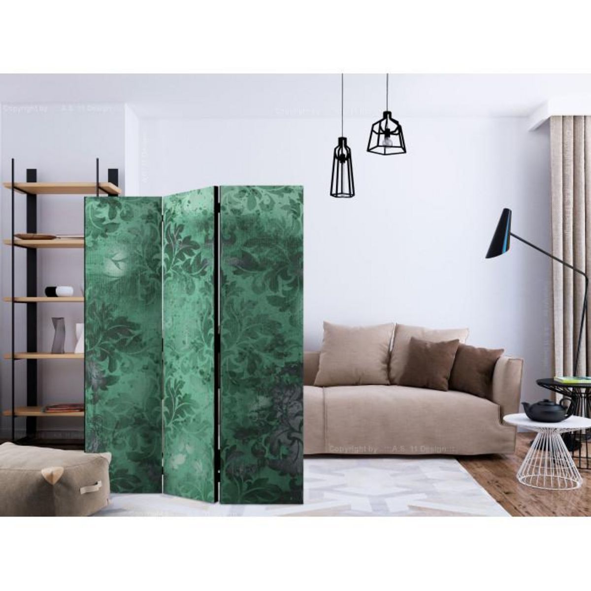 Paris Prix Paravent 3 Volets  Emerald Memory  135x172cm