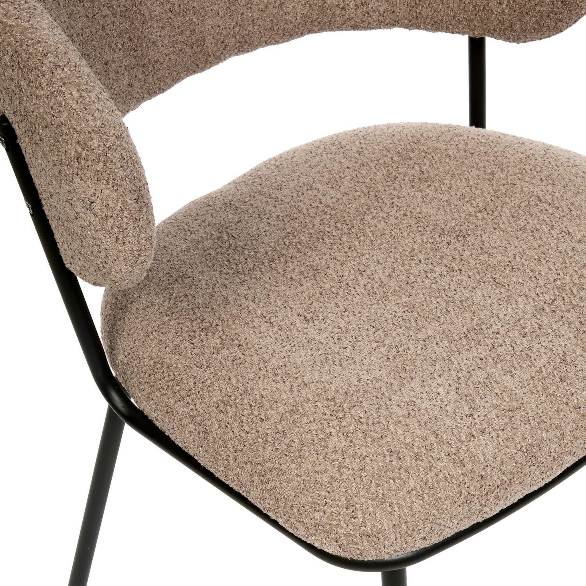 Voir la diapositive 4 : TOILINUX Lot de 2 chaises en tissu chenille et pieds métal alba
