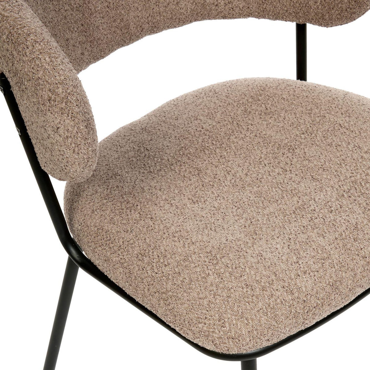 ATMOSPHERA Lot de 2 chaises en tissu chenille et pieds métal ALBA
