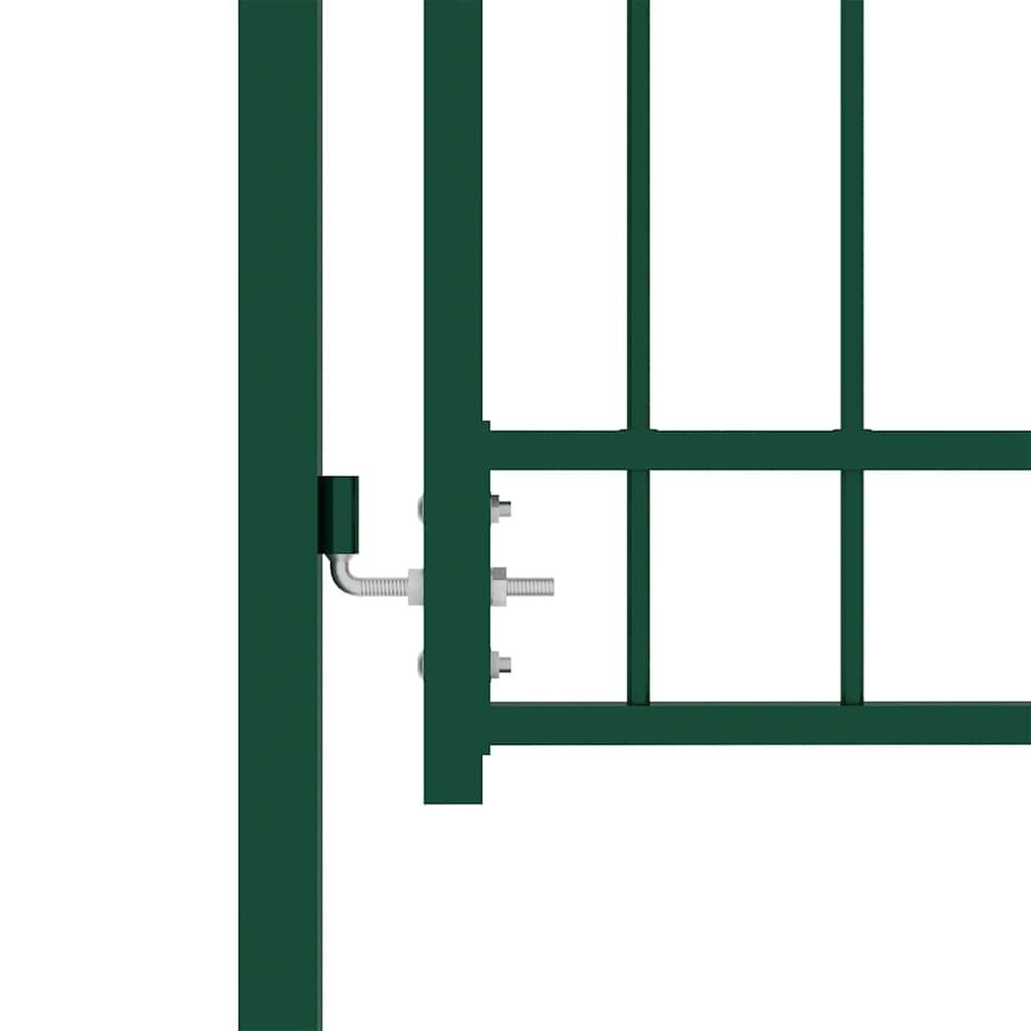 Voir la diapositive 3 : VIDAXL Portail de cloture emmen avec pointes en acier 104 x 109,5 cm vert