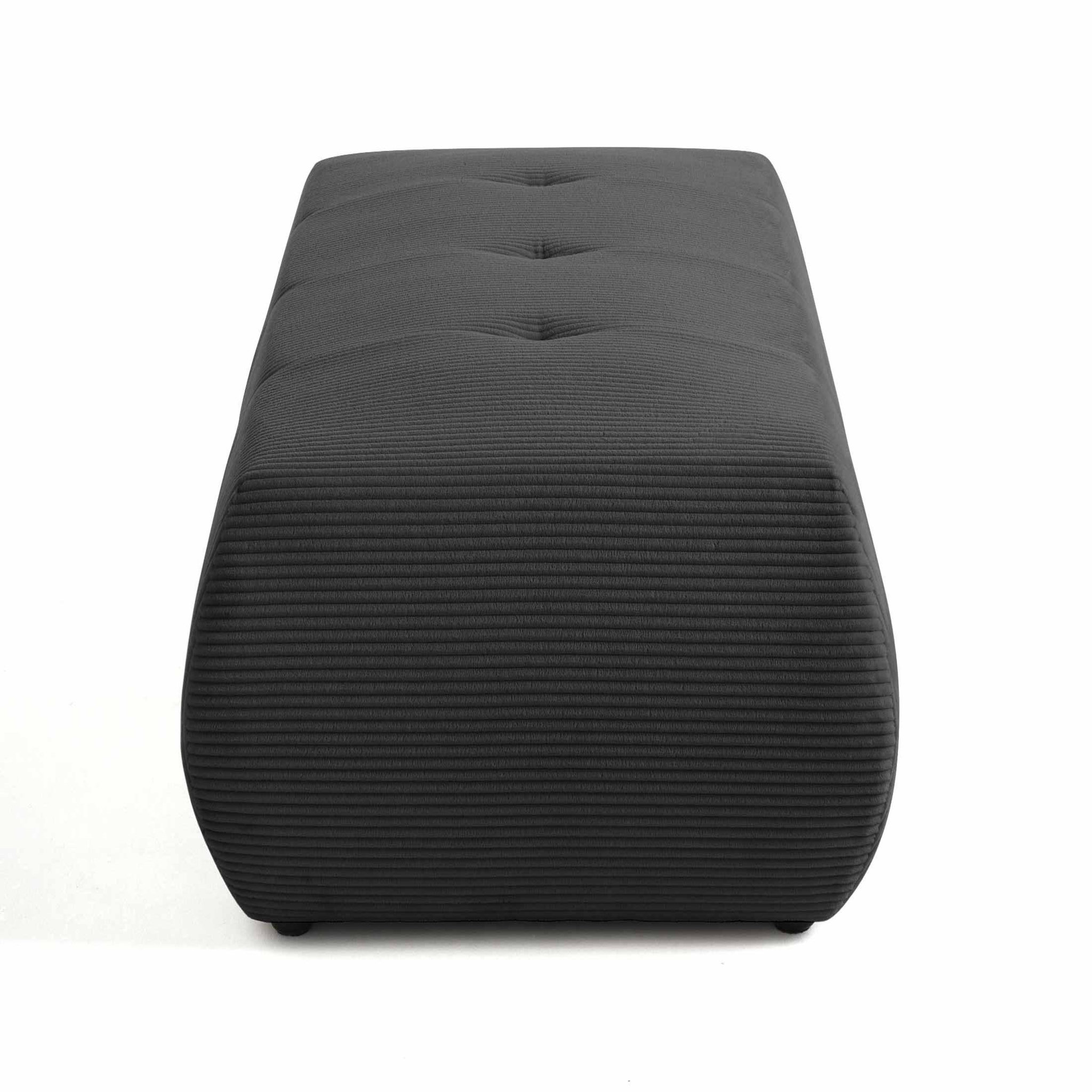 Voir la diapositive 3 : BEST MOBILIER Onyx - pouf d'appoint - en velours côtelé