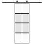 Voir la diapositive 2 : VIDAXL Porte coulissante kit quincaillerie noir 76x205 cm verre trempe