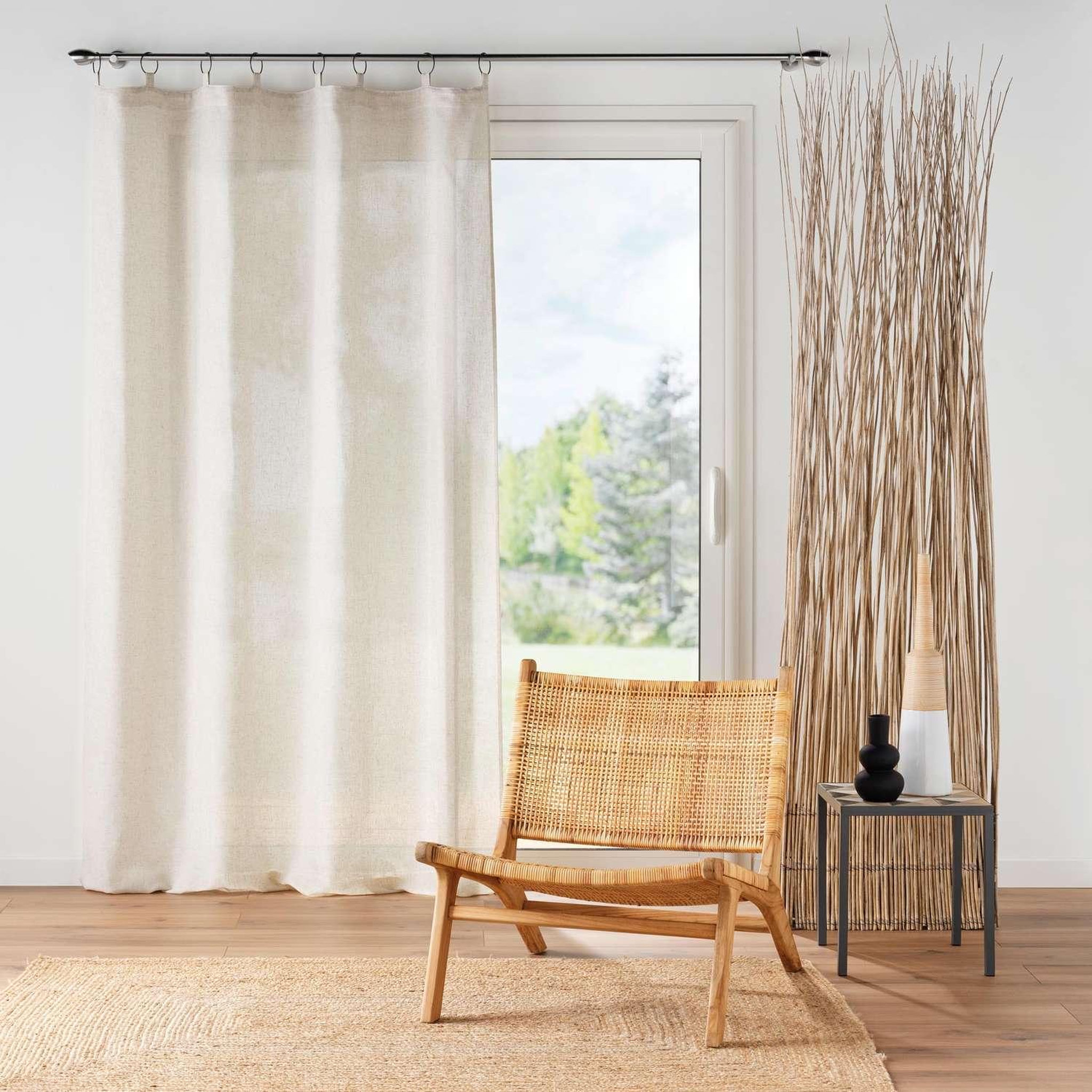 Voir la diapositive 2 : Douceur d'Intérieur Rideau à anneaux alturas - polyester et lin - 140 x 240 cm - ecru