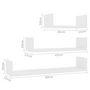 Voir la diapositive 6 : VIDAXL Etageres murales 3 pcs Blanc Bois d'ingenierie