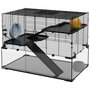 Voir la diapositive 5 : PAWHUT Cage hamster rongeur 3 niveaux 76 x 48 x 54 cm - roue, rampes, maisonnette, abreuvoir, mangeoire - noir