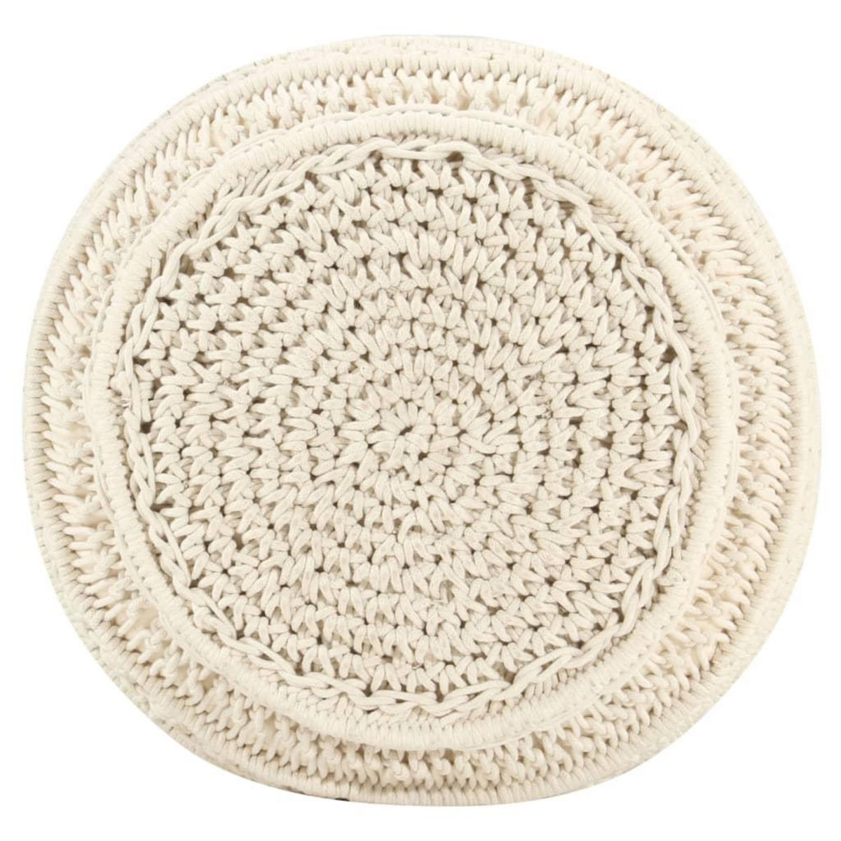 VIDAXL Pouf fait a la main en macrame 45x30 cm Coton