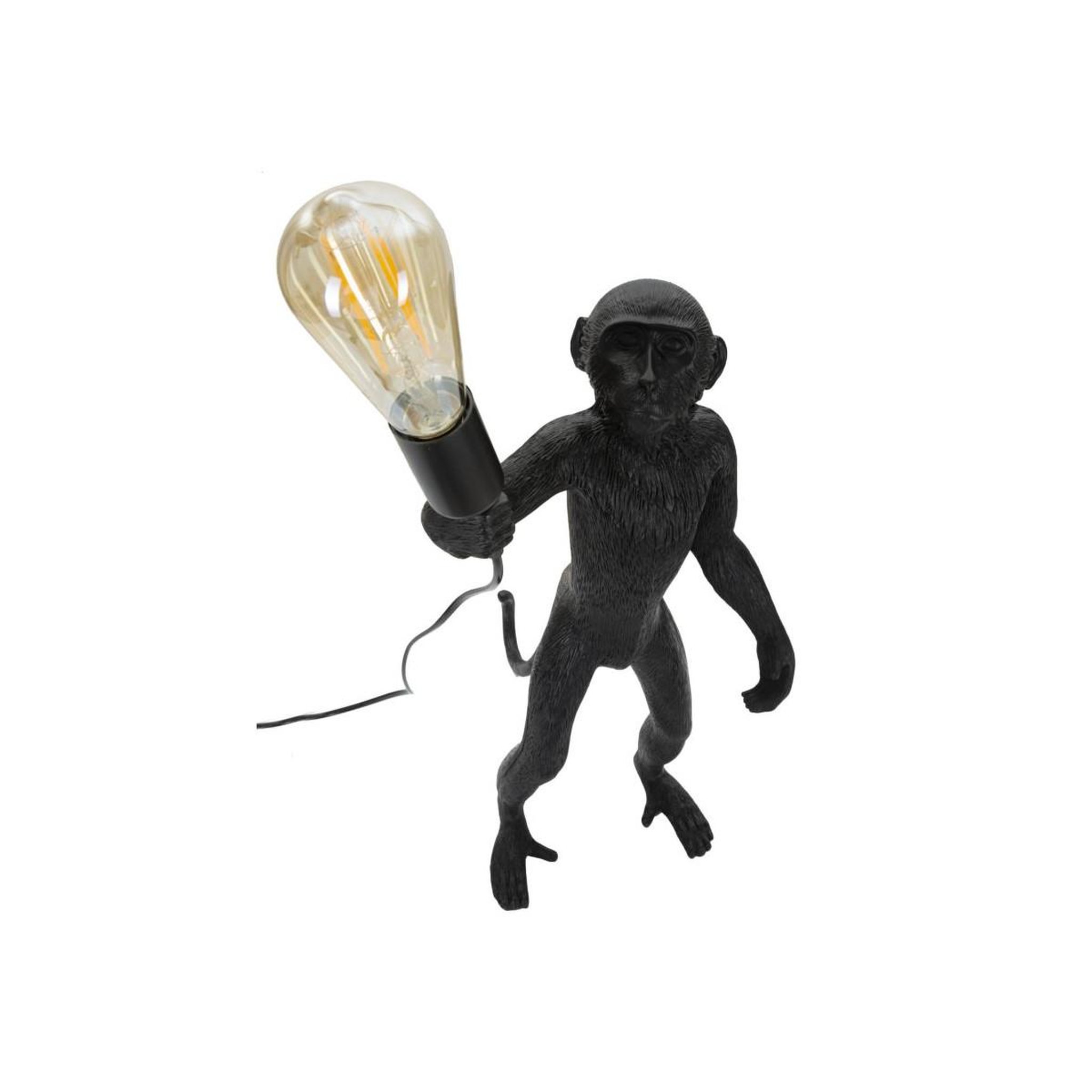 Voir la diapositive 3 : Paris Prix Lampe à poser en résine  singe  55cm noir