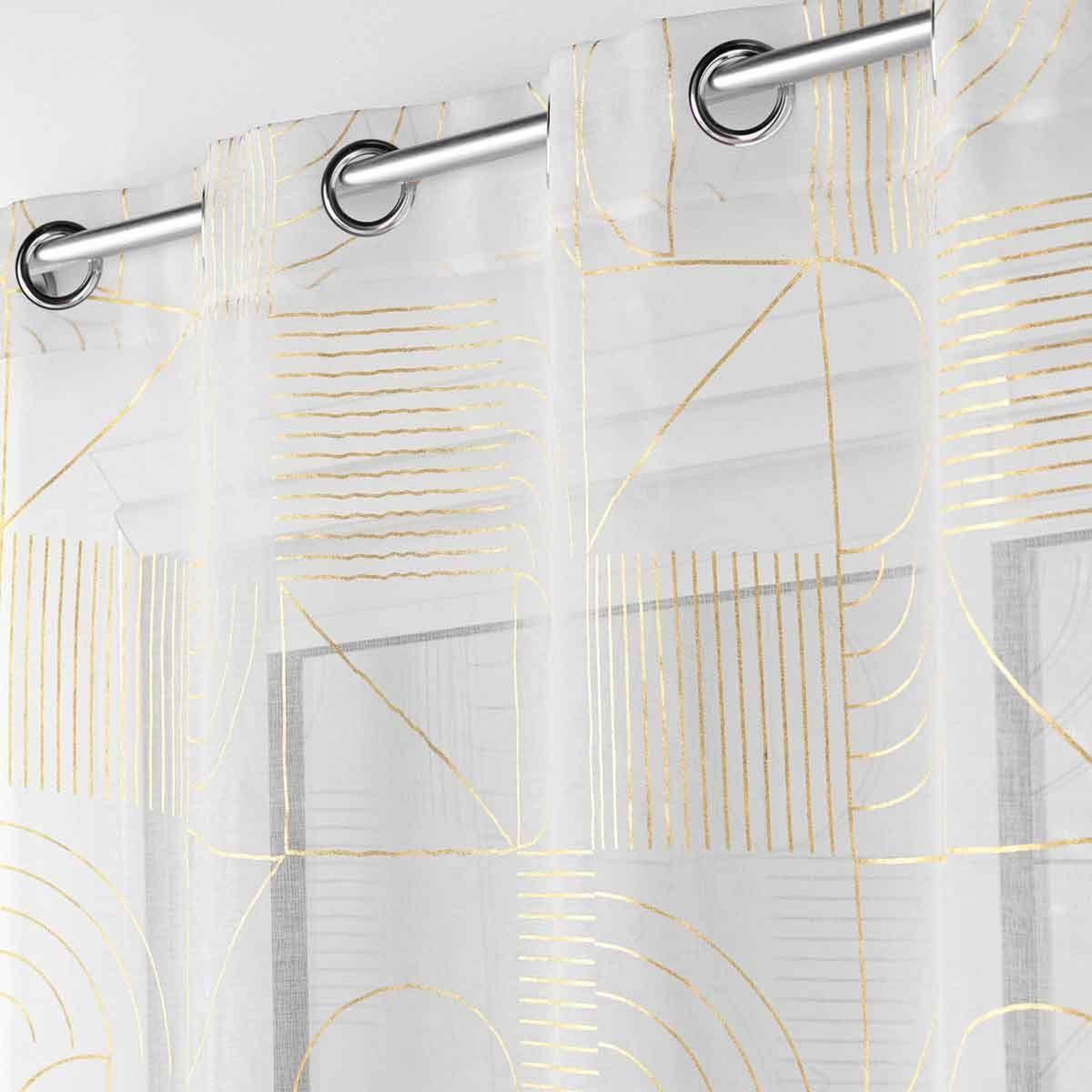 Voir la diapositive 2 : Douceur d'Intérieur Rideau voilage à œillets  lineor  140x240cm blanc