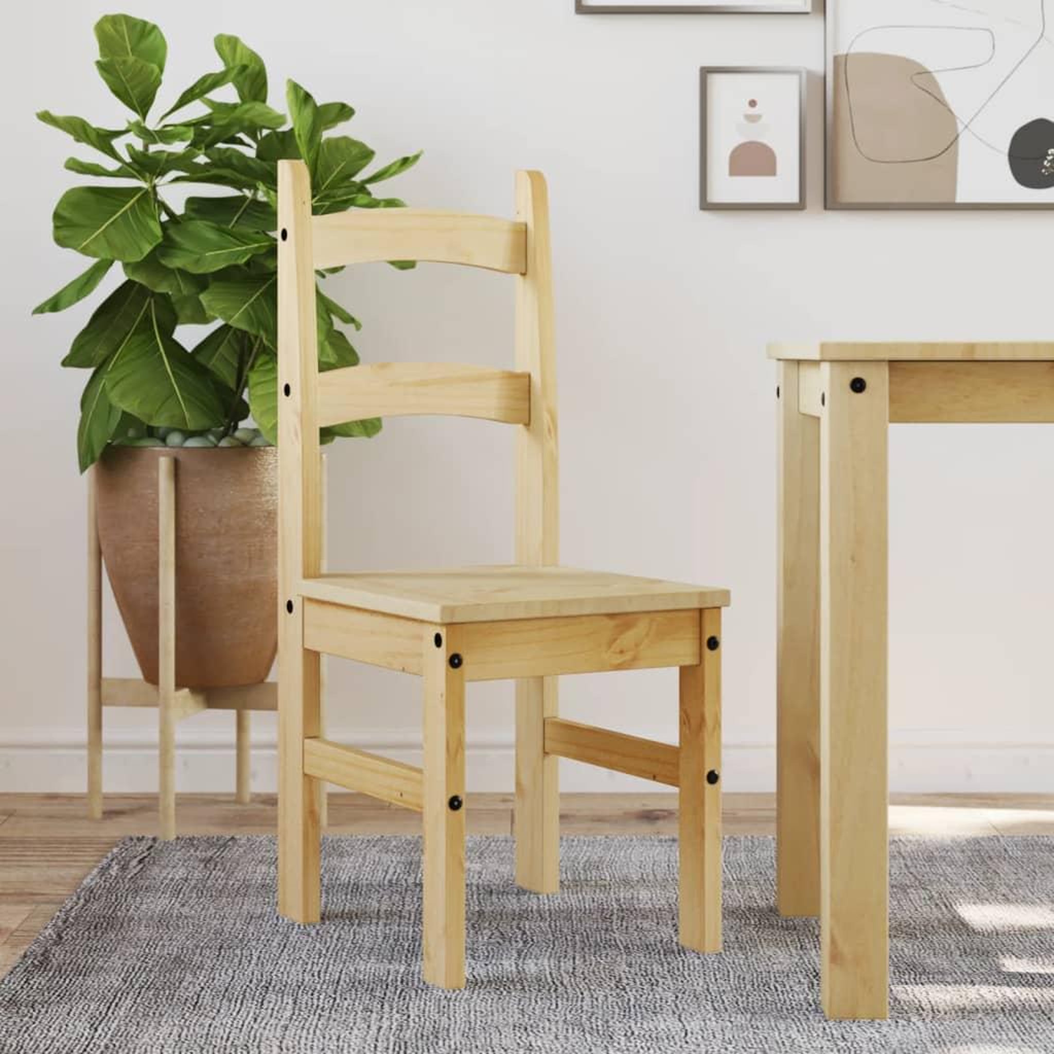 VIDAXL Chaises a manger lot de 2 40x46x99 cm bois massif de pin