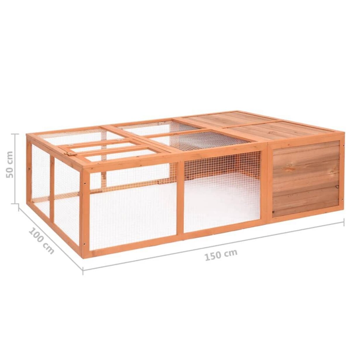 VIDAXL Cage pour animaux de jardin 150x100x50 cm Bois de sapin massif